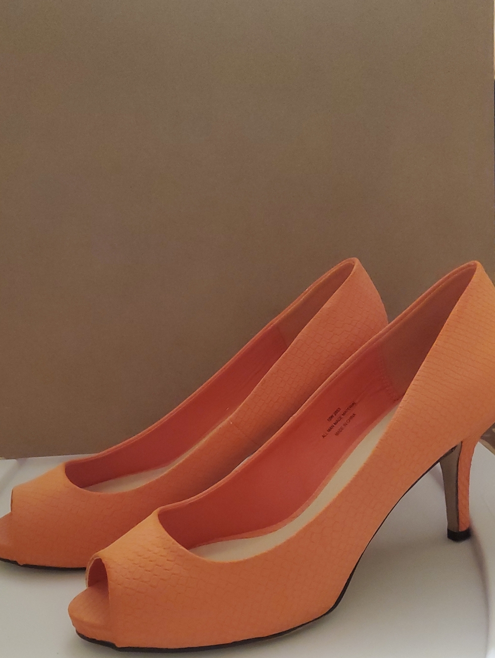 Like-new Tangerine Orange Peep-Toe Heels